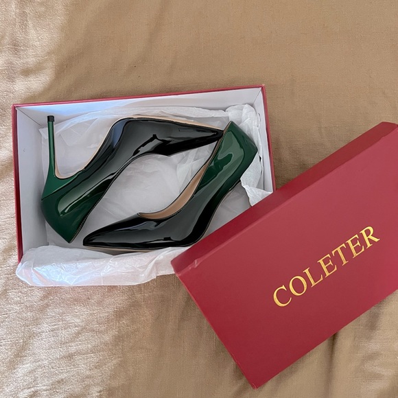 Coleter Pointy Toe Pump Green Black Gradient - Picture 8 of 9
